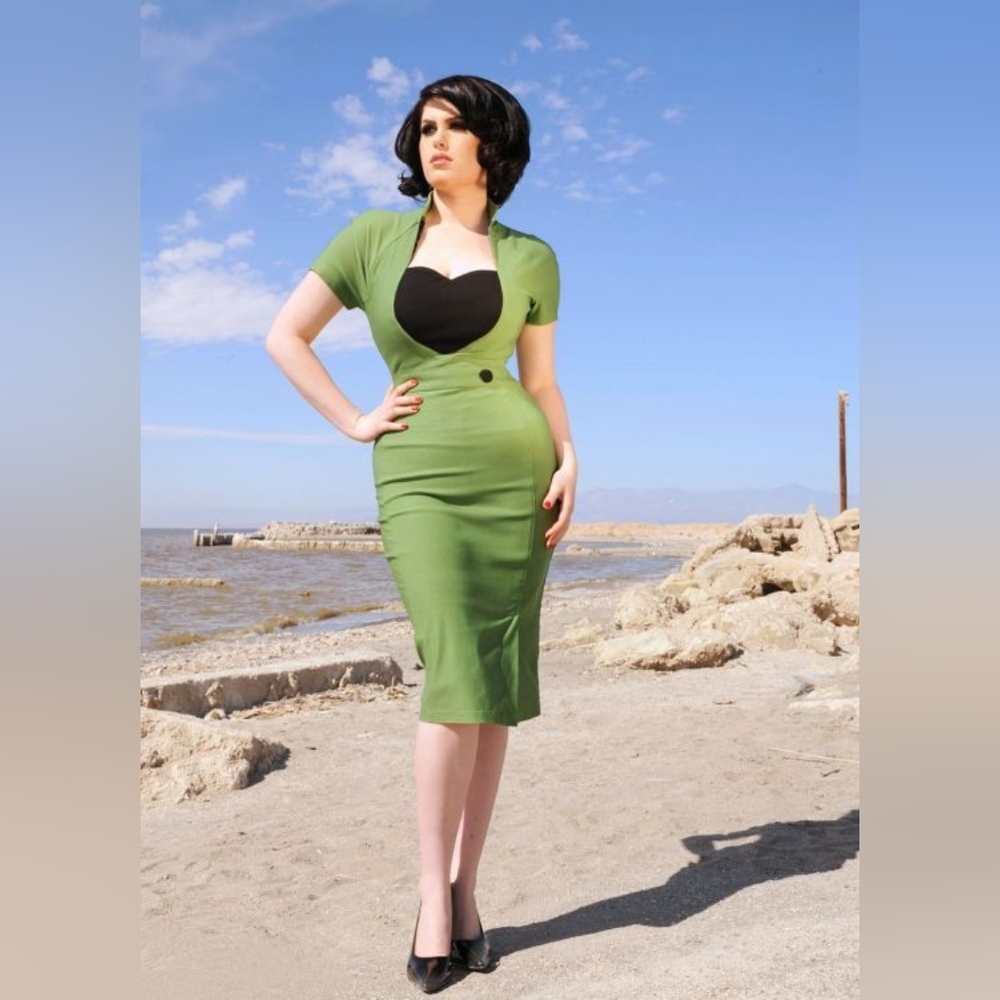2xl Pinup Couture Veronica Wiggle Olive